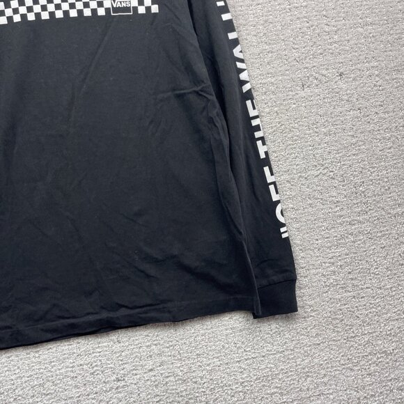 Y2K Vans Off The Wall Checkerboard Long Sleeve Black / White Women XS Skatercore - Picture 2 of 14